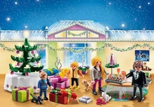 Advent Calendar Christmas Eve with illuminated tree