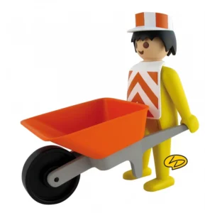 Worker with wheelbarrow