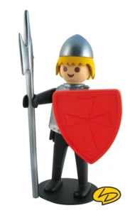 Black knight with shield and spear