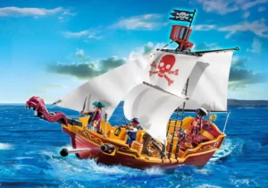 Red serpent pirate ship