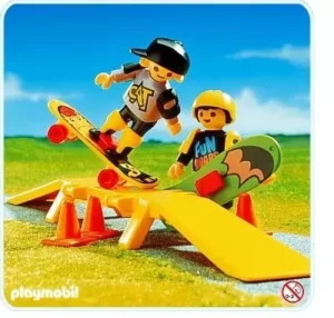 Children With Two Skate-Boards