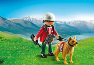 Mountain Rescuer with Search Dog