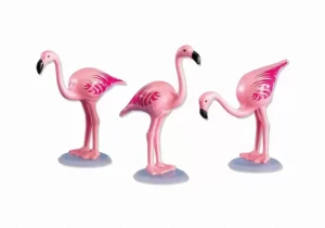 3 Pink Flamingos
