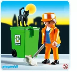 Sanitation Man With Broom