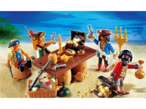 Pirate gang with booty treasure