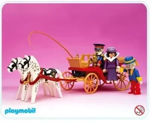 Horse-Drawn Cart with Victorian Lady, Butler and Driver