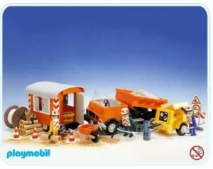 Road Workers with Truck and Trailer
