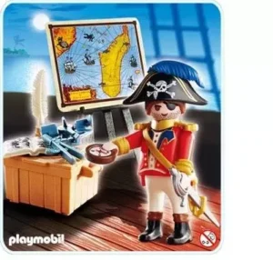 Pirate captain with map