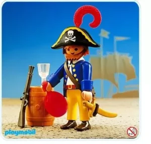 Pirate with rum barrel