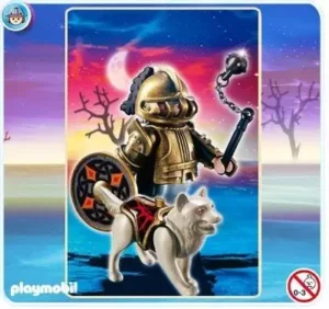 Soldier in armor with wolf