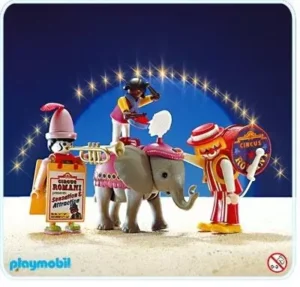 3 Clowns With Baby Elephant