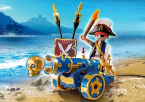 Blue Interactive Cannon with Pirate