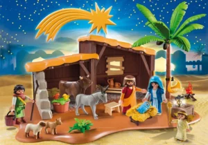 Nativity scene with stable
