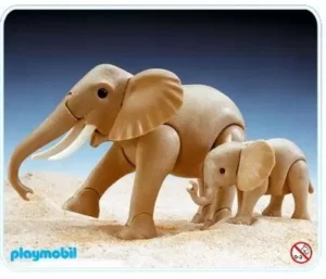 Mama and Baby Elephant