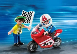 Boys with Racing Bike Set