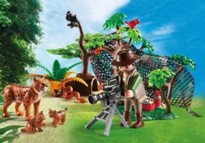 Explorateur et famille de lynx