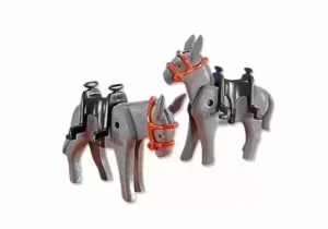 2 Donkeys With Saddles