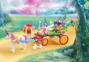 Fairy children with unicorn coach