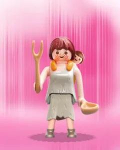 Stone age woman with baby