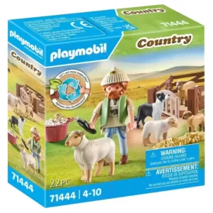 Young Shepherd with flock of sheep