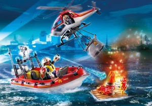 Fire brigade with boat and helicopter (PROMO PACK)