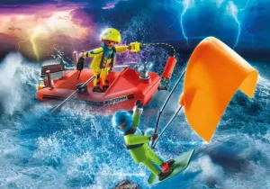 Kitesurfer Rescue with Speedboat