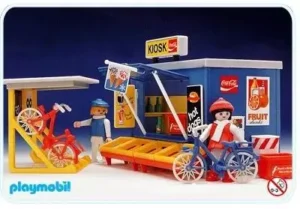 Kiosk And Bicyclists