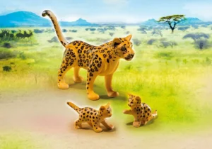 Leopard with babies