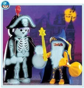 Magician and Halloween skeleton