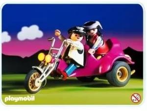 Three-Wheeled Roadster And 2 Riders