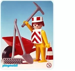 Worker with wheelbarrow