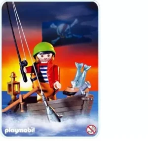 Pirate on rowboat
