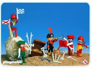 Pirates with treasure chest