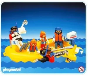 Scuba Divers And Yellow Raft