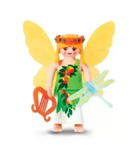 Fairy with harp and dragonfly