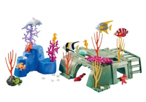 Coral reef with marine animals