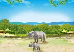 Rhino with baby