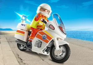 Emergency motorcycle with flashing light