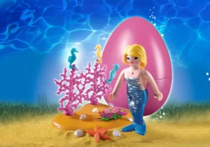 Mermaid Girl with Seahorses
