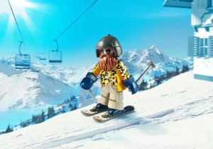 Skier with snowblades