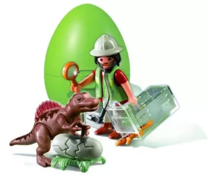 Scientist with Baby Dinosaur
