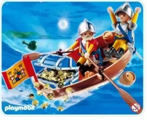 Rowboat with treasure shipment