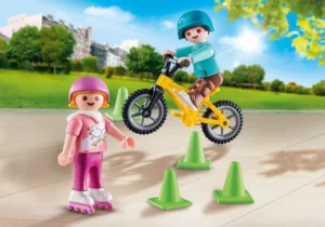 Kids with rollers and BMX