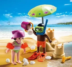 Kids with Sand Castle