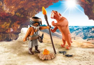 Neanderthal and Sabertooth Tiger