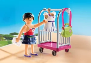 Model with Clothing Rack