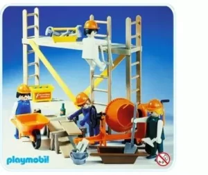 Construction Workers and Scaffold
