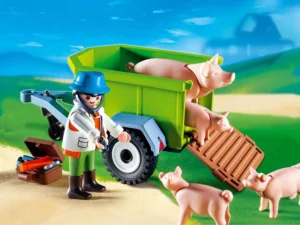 Veterinarian with Pigs