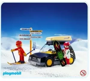 Black Car With Skiers