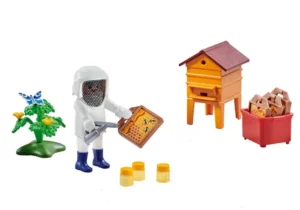 Beekeeper with bee hive